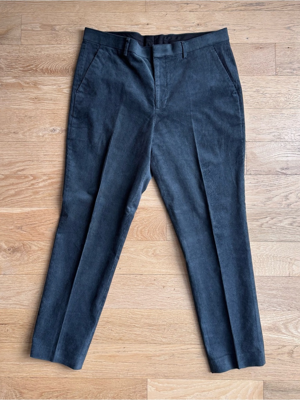 Men's Dark Green/Teal Corduroy Pants - Classic Tailored Fit